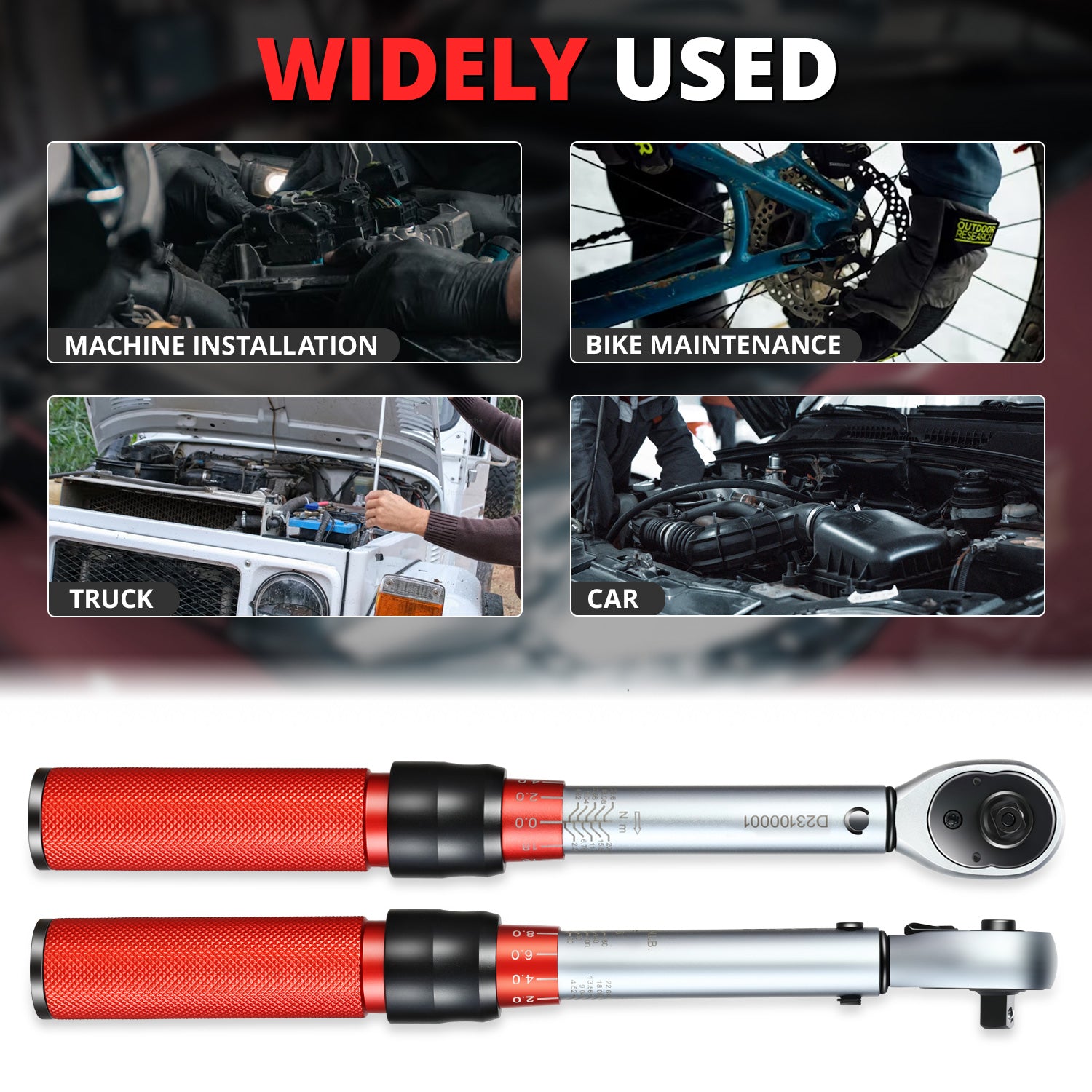 1/4 Inch Drive Click Torque Wrench - 20-200 ft-lb (2.26-22.6 Nm) Precision Tool for Automotive, Bicycle & Mechanical Repairs - Perfect for DIY Projects and Professional Use