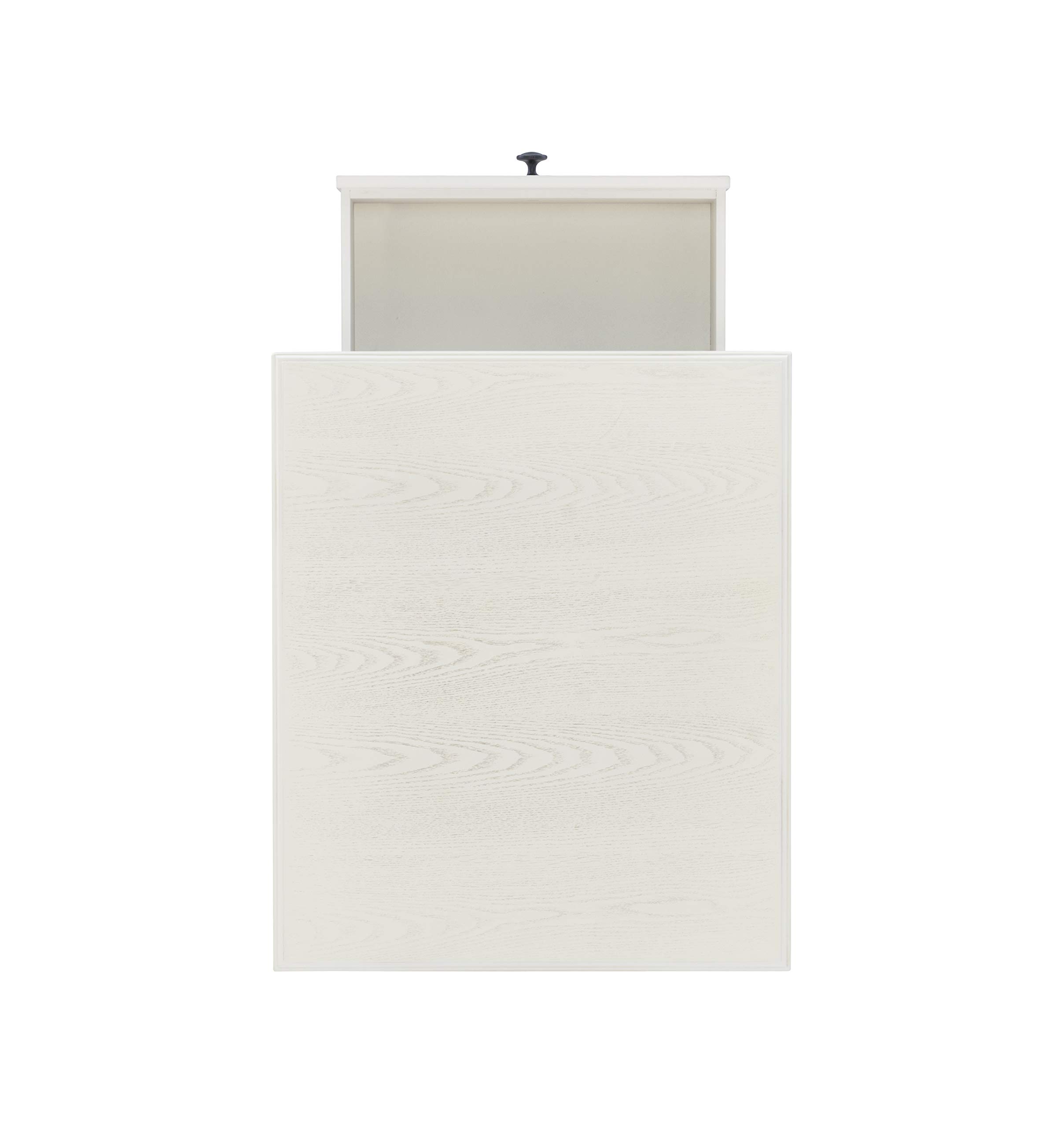 Powell Modern Classic Vivian Side Table - Ivory White End Table for Living Room, Bedroom & Office - Small Accent Table with Sturdy Metal Base