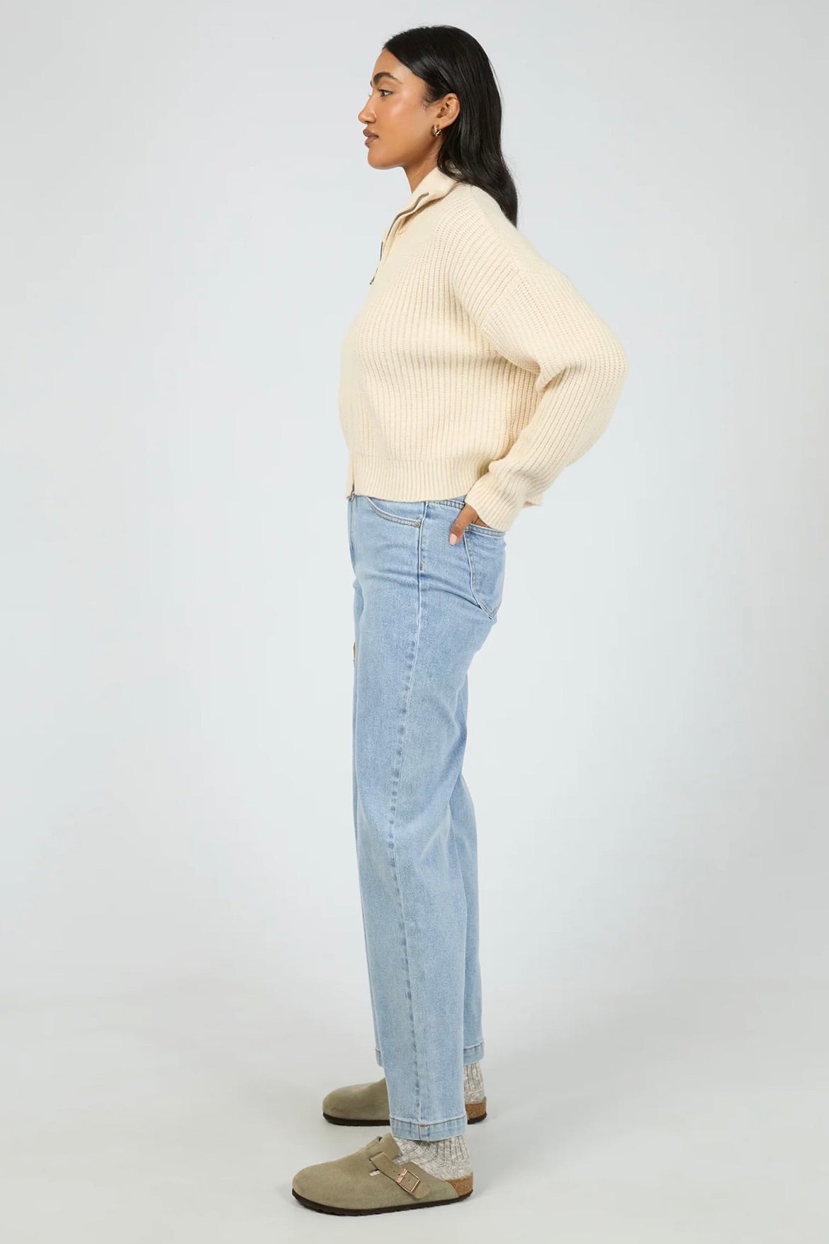 Vanilla Knit Zip Through Cardigan for Women - Cozy Open Front Sweater for Fall & Winter - Perfect for Layering, Office Wear & Casual Outfits