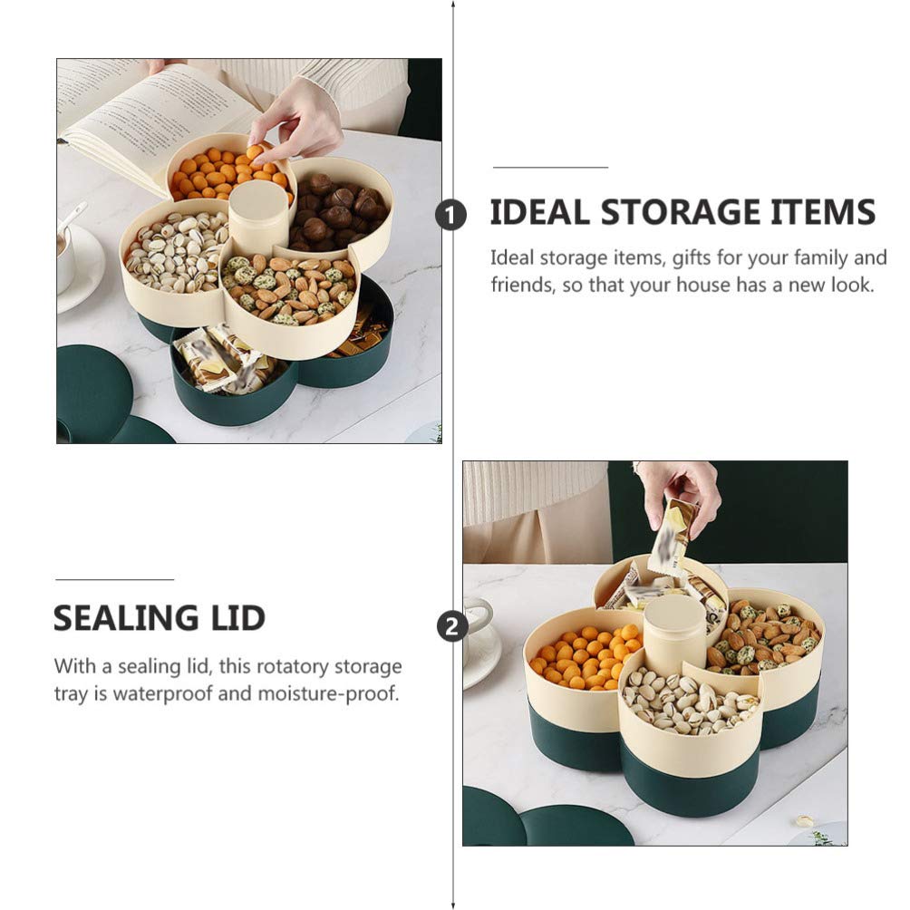 1pc Rotating Candy Box Double Layer Tray - Home Decor Snack Organizer, Multilayer Storage Tray for Holiday Snacks & Food Display - Perfect for Parties, Kitchen Organization & Candy Buffets
