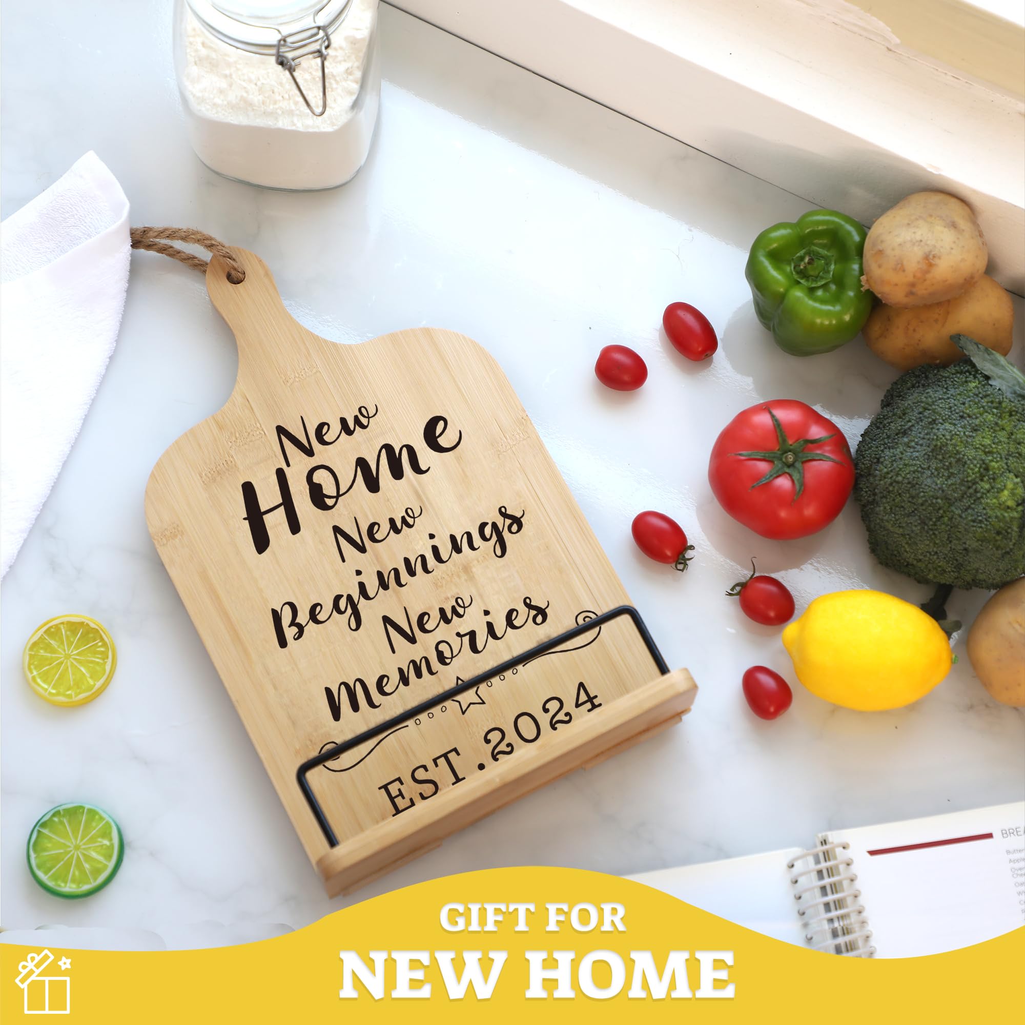 New Home Gift Cookbook Stand - Perfect Housewarming & Kitchen Gift for Women - Ideal for Cooking & Recipe Display