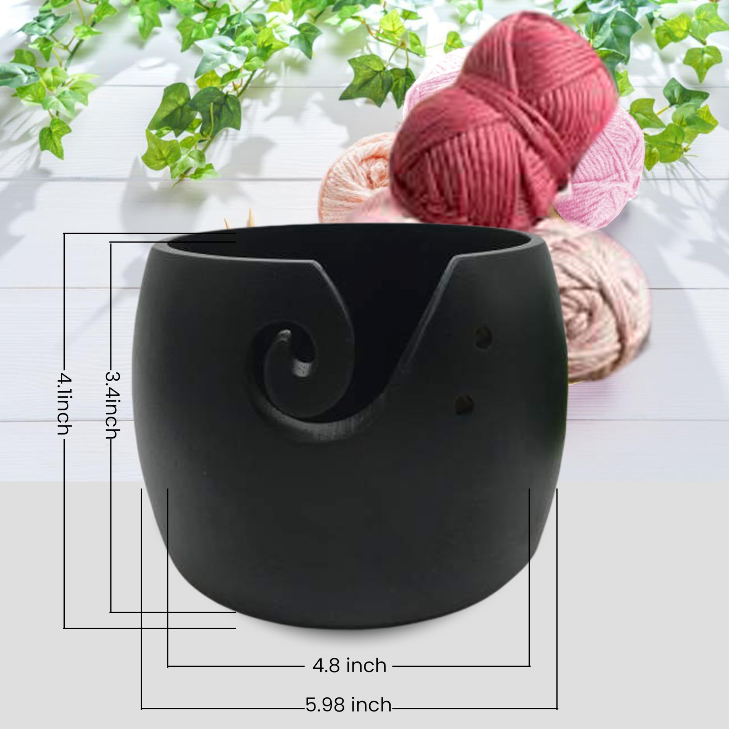 Premium Bamboo Yarn Bowl for Knitting & Crocheting - Large 6