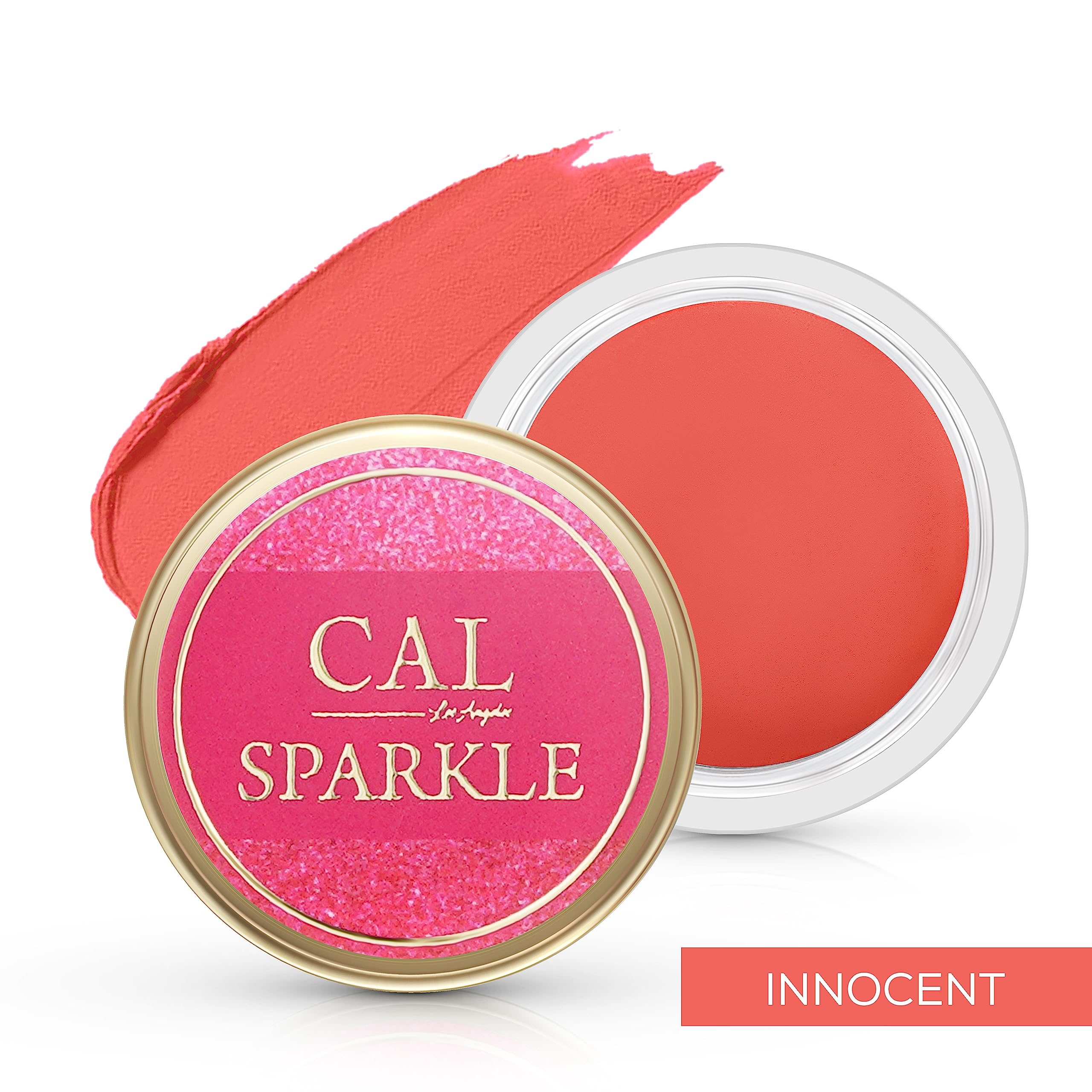 CAL Los Angeles Lip & Cheek Tint - Long Lasting Waterproof Matte Blush for Women | Creamy Lightweight Highly Pigmented Blusher | Perfect for Everyday Makeup, Date Night & Special Occasions (Innocent)