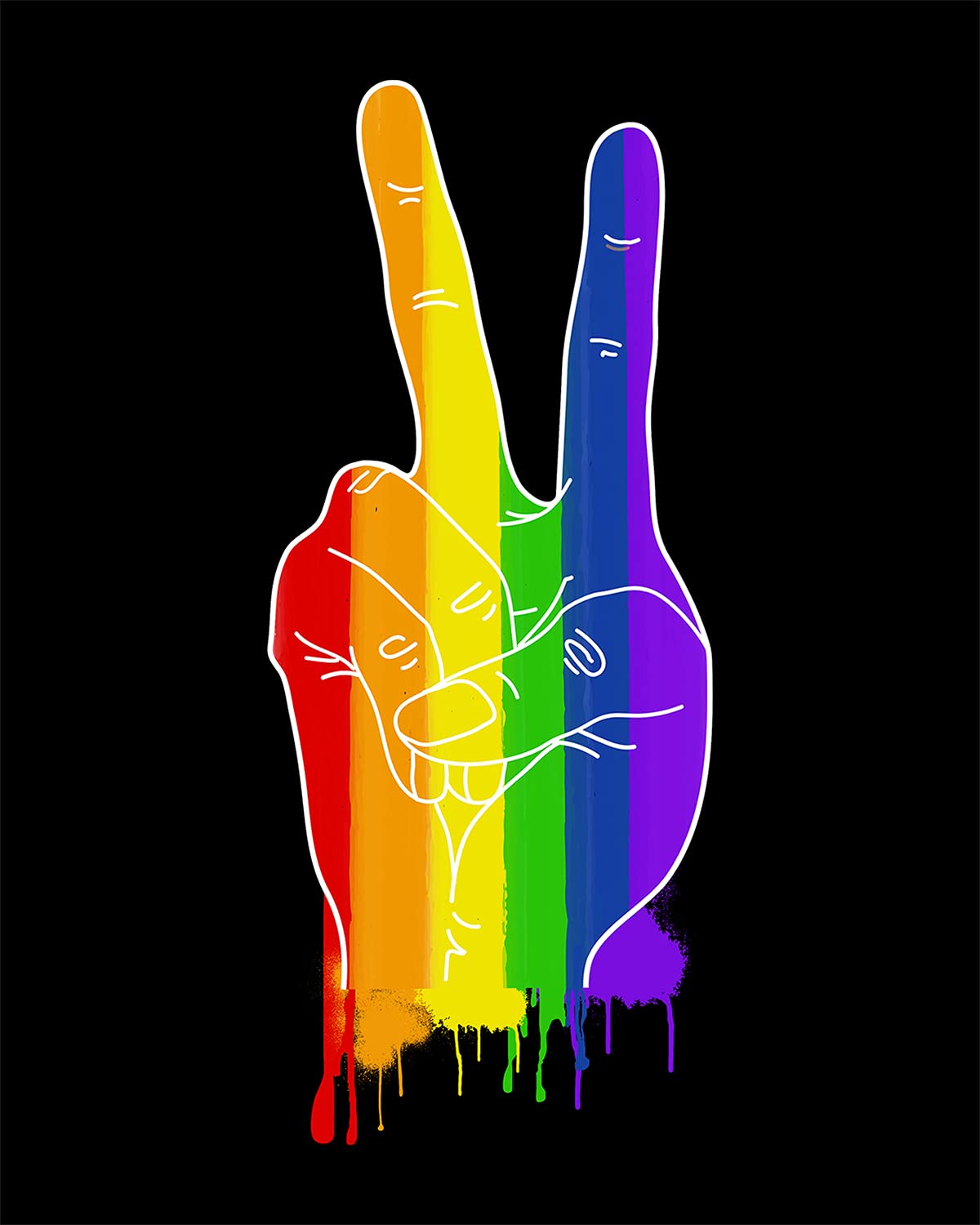 Peace Sign LGBTQ Wall Art - Pride Room Decor - Inspirational Canvas for Gay, Bi, Lesbian & Trans - 32x40 Ready to Hang - Perfect for Bedroom, Living Room & Pride Events