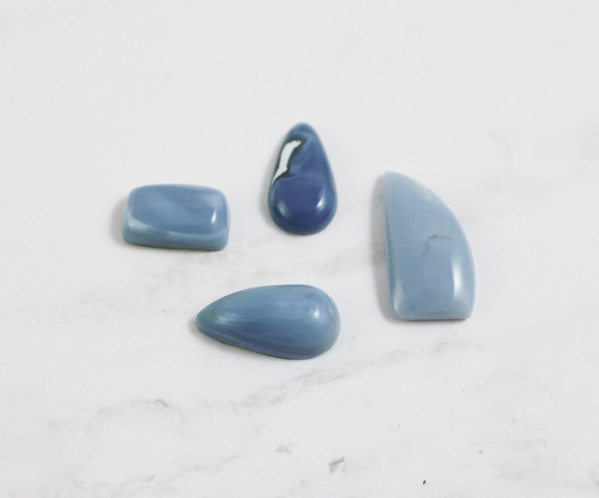 Natural Blue Opal Cabochons for Jewelry Making - High Quality Gemstone Beads for Rings, Pendants & DIY Crafts