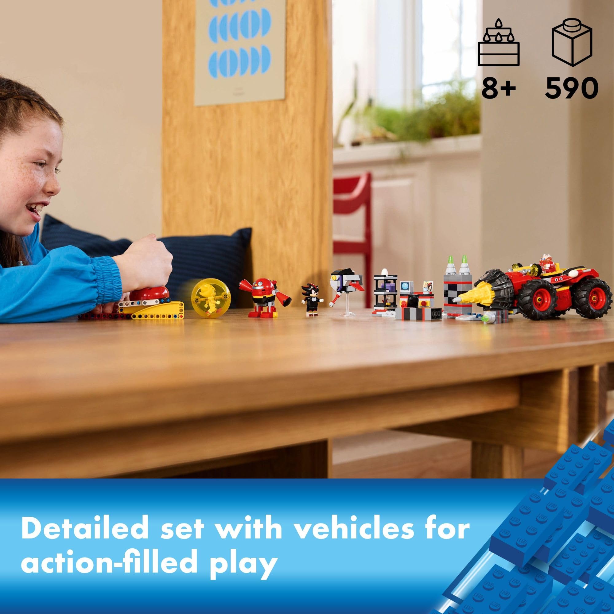 LEGO Sonic The Hedgehog 76999 Building Set - Super Sonic vs. Egg Drillster with Shadow & Dr. Eggman | Creative Construction Toy for Kids Ages 8+ | Perfect for Playtime, Birthday Gifts & Sonic Fans Collection