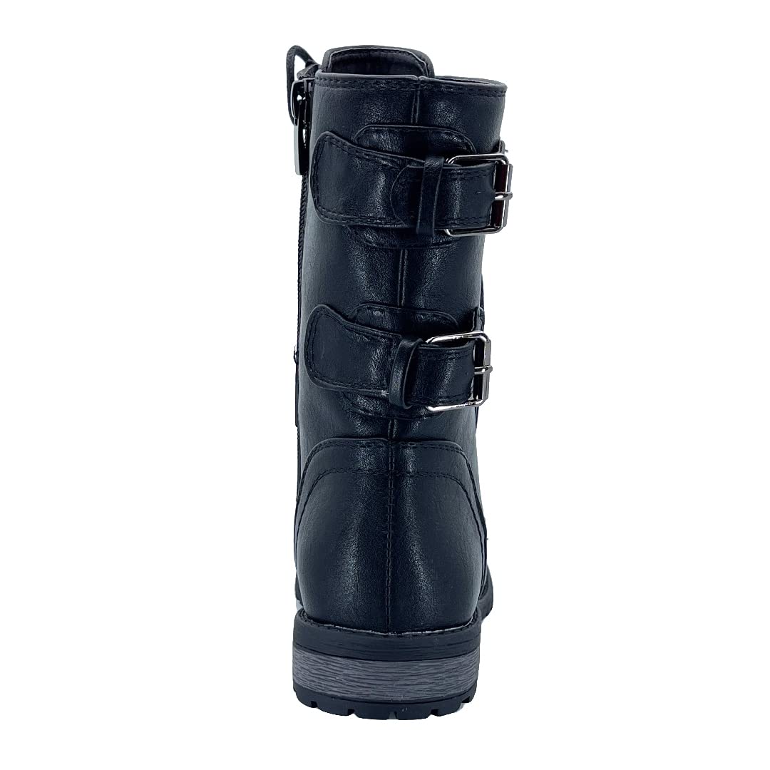 ABSOLEX Girls' Combat Boots for Toddlers & Kids - Lace-Up Round Toe Low Heel Ankle Boots - Perfect for School, Playground & Outdoor Adventures