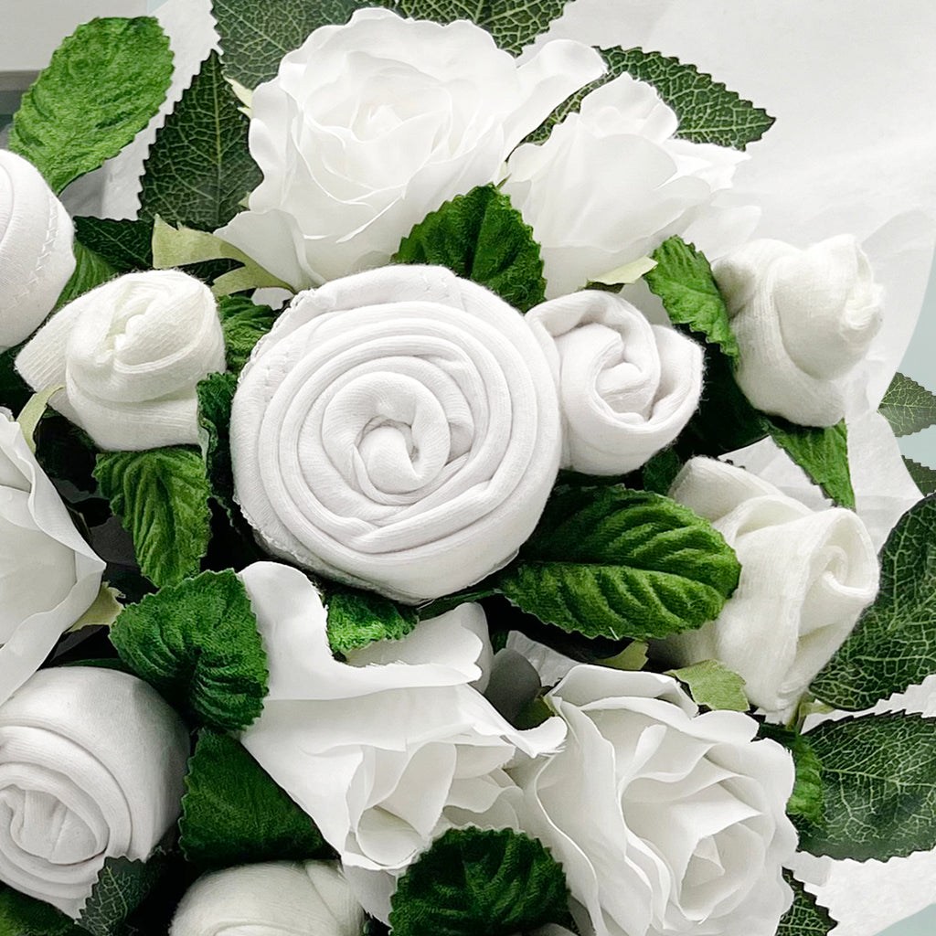 Personalized Hand-Tied Baby Clothes Bouquet with Soft Snuggle Wrap - Perfect for Newborn Gifts, Baby Showers & Gender Reveal Parties