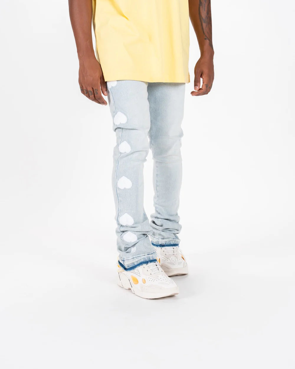 PHEELINGS Heartbeat of Success Flare Stack Denim Jeans for Women - Trendy High Waisted Bootcut Pants for Casual Wear & Night Out