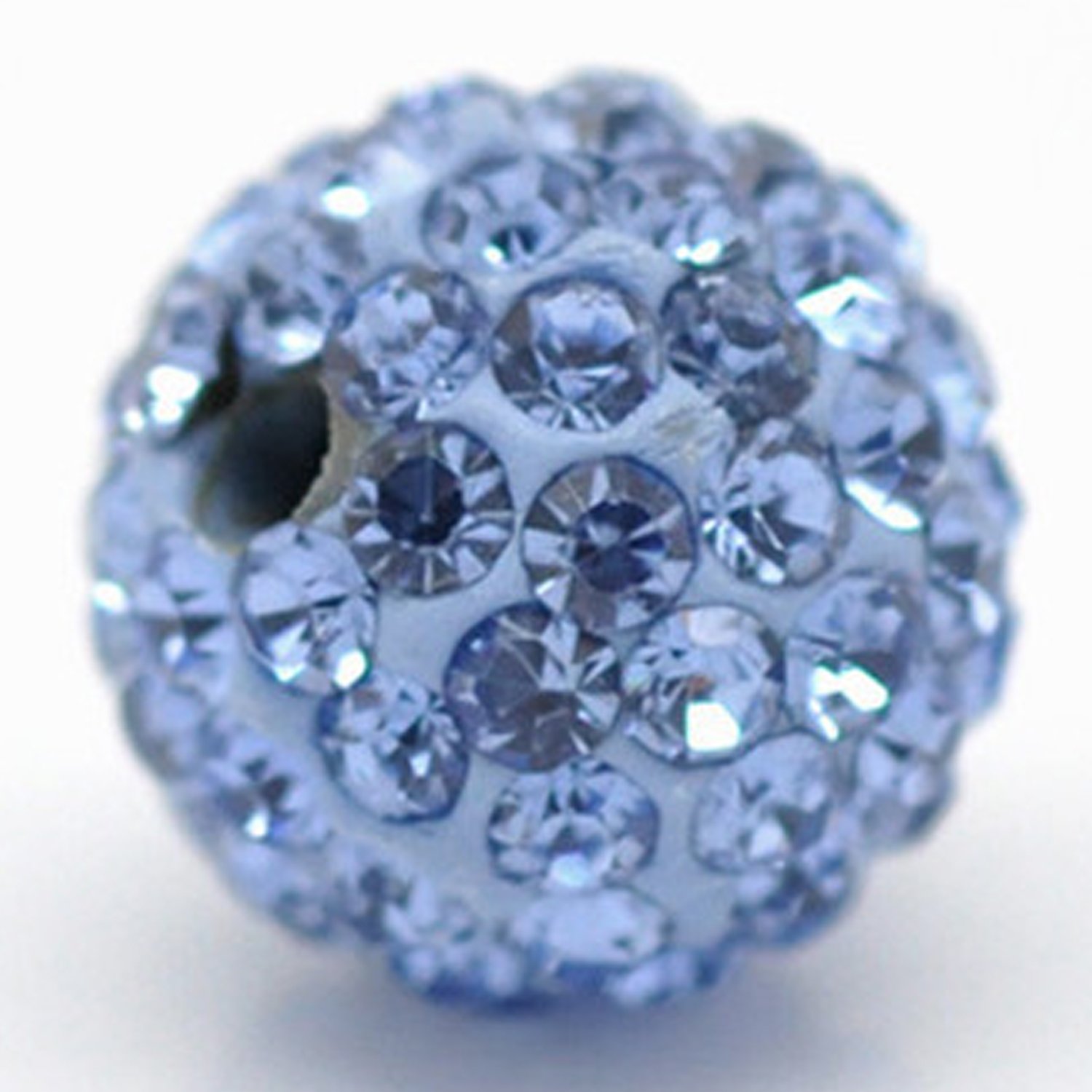RUBYCA 100pcs 12mm Light Sapphire Blue Pave Czech Crystal Disco Ball Clay Beads for Shamballa Bracelet Making - DIY Jewelry Crafting, Boho Style Accessories, Party Decorations