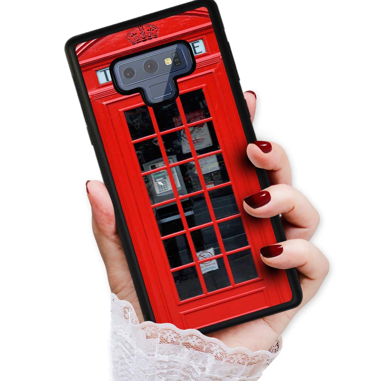 Samsung Galaxy Note 9 Phone Case - British Red Phone Booth Art Design Soft Back Cover | Stylish Protection for Note 9 | Perfect for Travelers & UK Theme Lovers