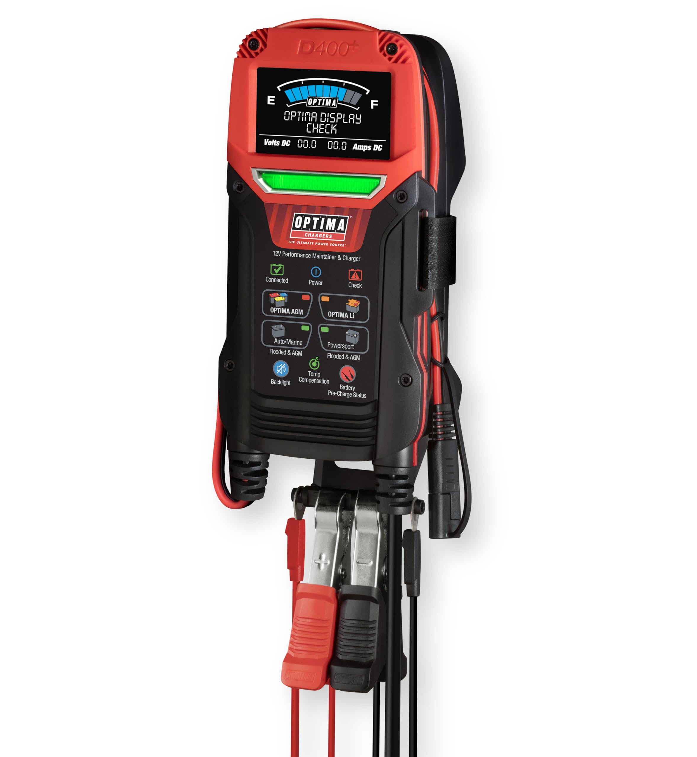 OPTIMA Batteries Digital 400+ 12V Battery Maintainer & Charger - AGM, Lithium, Automotive, Marine, Powersport - Car, Boat, Motorcycle, RV Battery Care & Maintenance
