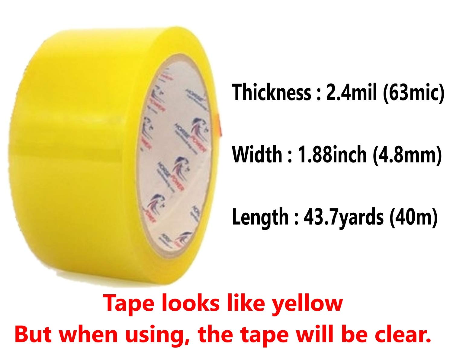 ISON - No Noise Packing Tape - Quiet Silent Clear Shipping Tape 2.4Mil 1.88Inch X 43.7Yards per Roll - Stress-Free, Odorless Packaging Solution for Office, Night Work & Home Shipping (50 Rolls)