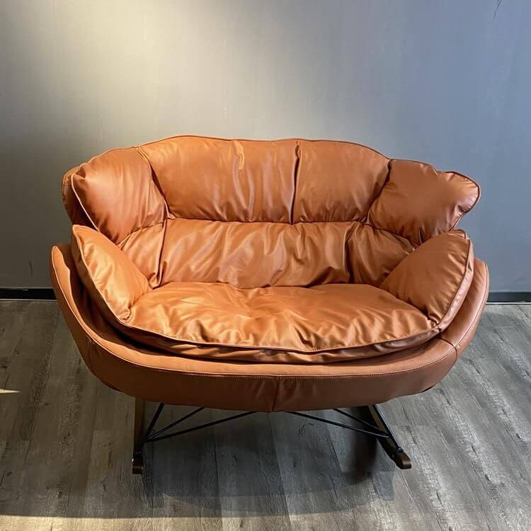 Modern Indoor Rocking Chair with Black Upholstery - Non-Scratch Recessed Arm Design - Perfect for Living Room, Nursery & Relaxation