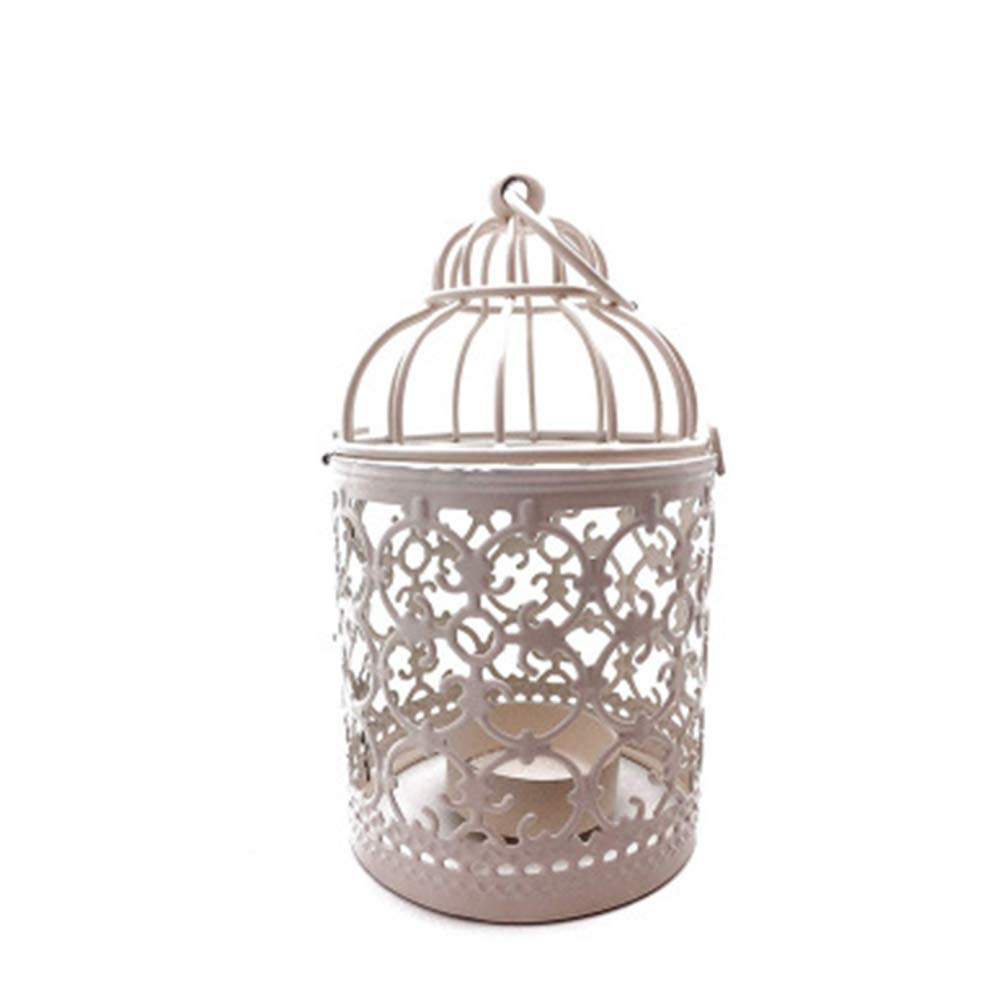 ARTIBETTER 2-Pack White Metal Wedding Candle Holders - Elegant Iron Candlestick Centerpieces for Wedding Decor, Table Centerpiece with Tea Lights - Perfect for Romantic Dinners, Home Decor & Special Events