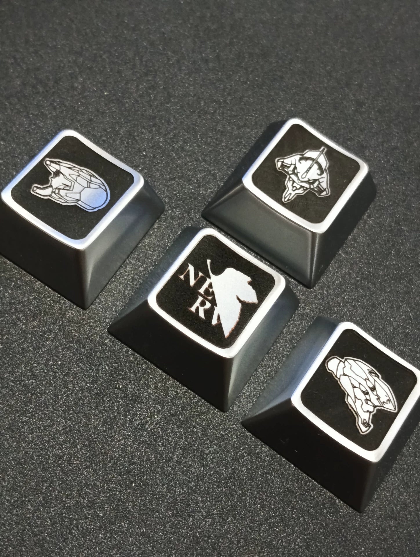 Custom Anime EVAlogo Mech Avatar Directional Keycap Set - Zinc Alloy Metal Keycaps for Mechanical Keyboards | Perfect for Gaming, Typing & Anime-Themed PC Setups