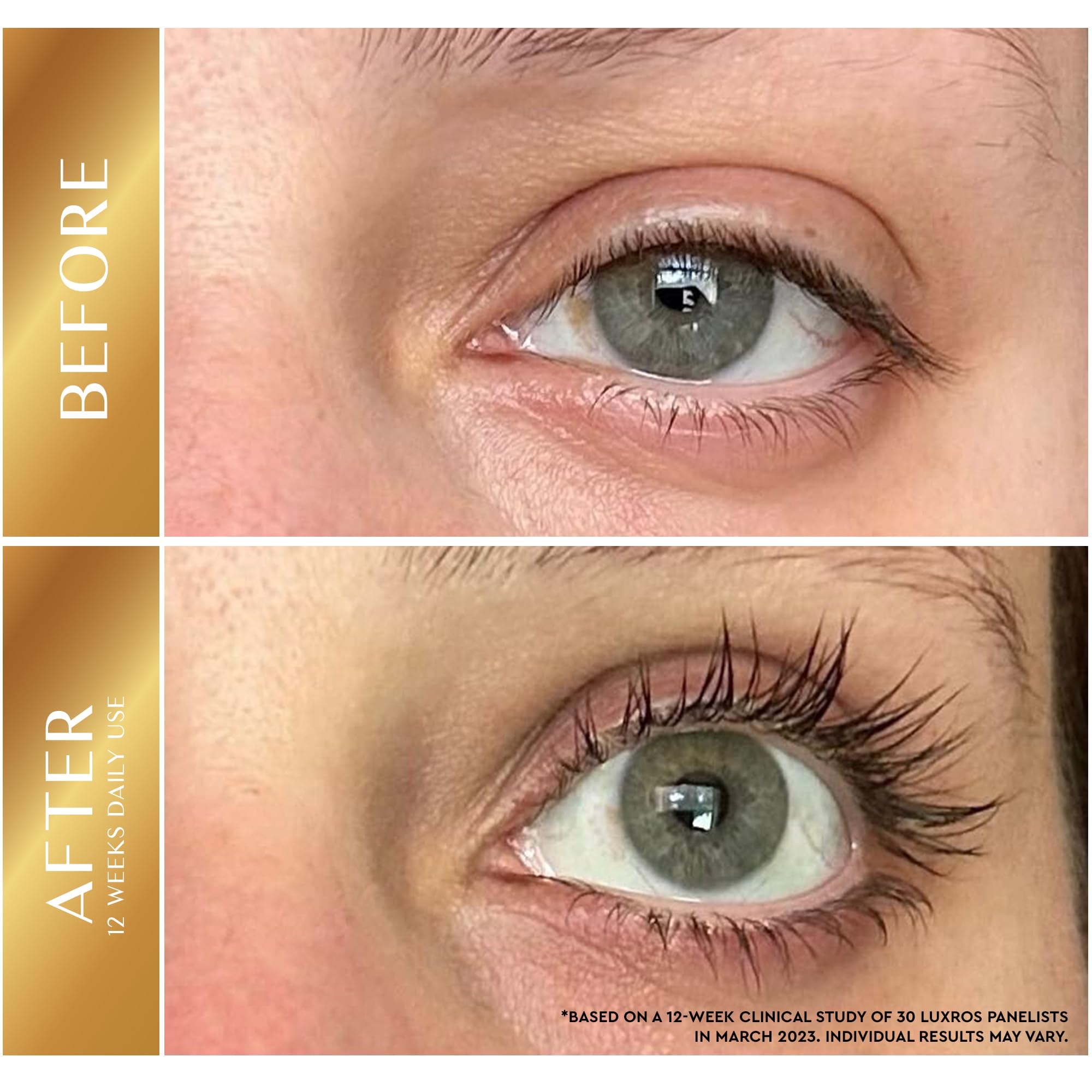 LUXROS Eyelash Growth Serum for Longer & Thicker Lashes - Natural Lash Enhancer Treatment, Vegan & Cruelty-Free, Made in USA, 5ml (6 Month Supply) - Perfect for Daily Use to Boost Lash Volume & Strength