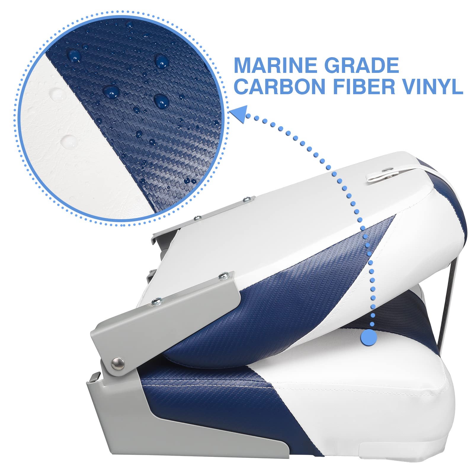 Leader Accessories Elite Folding Fishing Boat Seats - Low/High Back Design (2 Pack) - Comfortable & Durable for Boating, Camping, and Outdoor Adventures