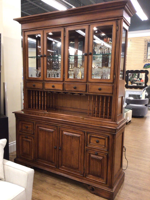 Tommy Bahama 2-Piece China Hutch Cabinet - Elegant Dining Room Storage for Fine China, Glassware & Tableware | Perfect for Formal Dining, Buffet Serving & Home Decor