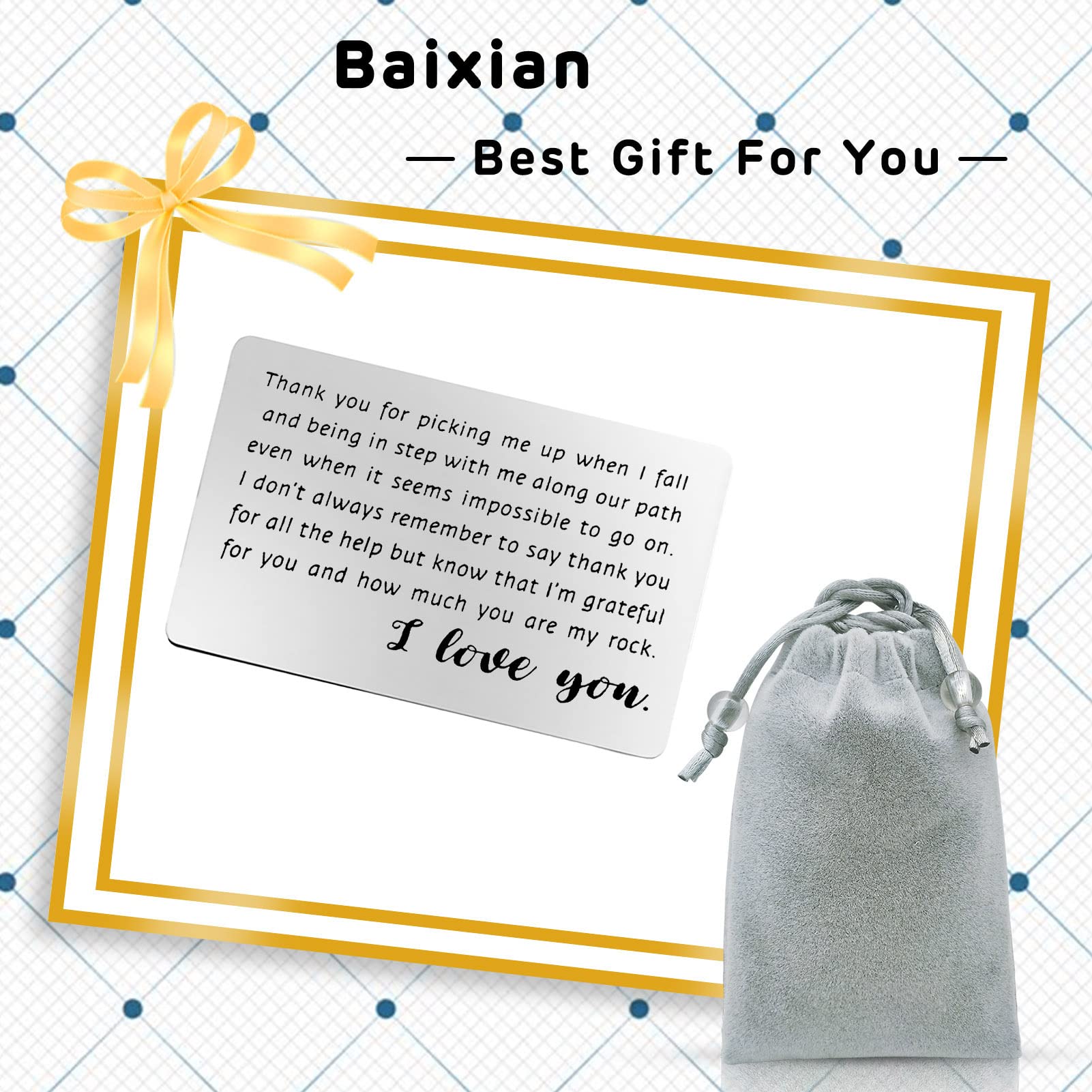 Personalized Engraved Wallet Insert Card - Valentine's, Anniversary, Christmas, Wedding, Birthday & Thanksgiving Gift for Fiance, Husband, Boyfriend, Wife, Girlfriend or Friend | Thoughtful Keepsake for Special Occasions & Everyday Carry