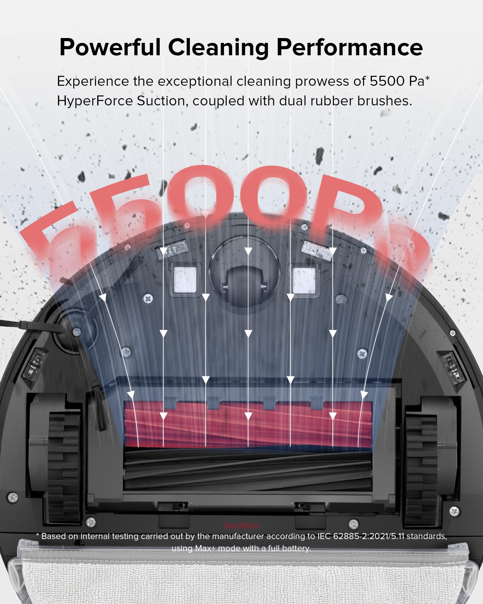 Roborock Q5 Pro+ Self-Emptying Robot Vacuum and Mop with Washable Cloth - Smart Mapping, 2700Pa Suction - Ideal for Hardwood Floors & Pet Hair Cleaning in Large Homes