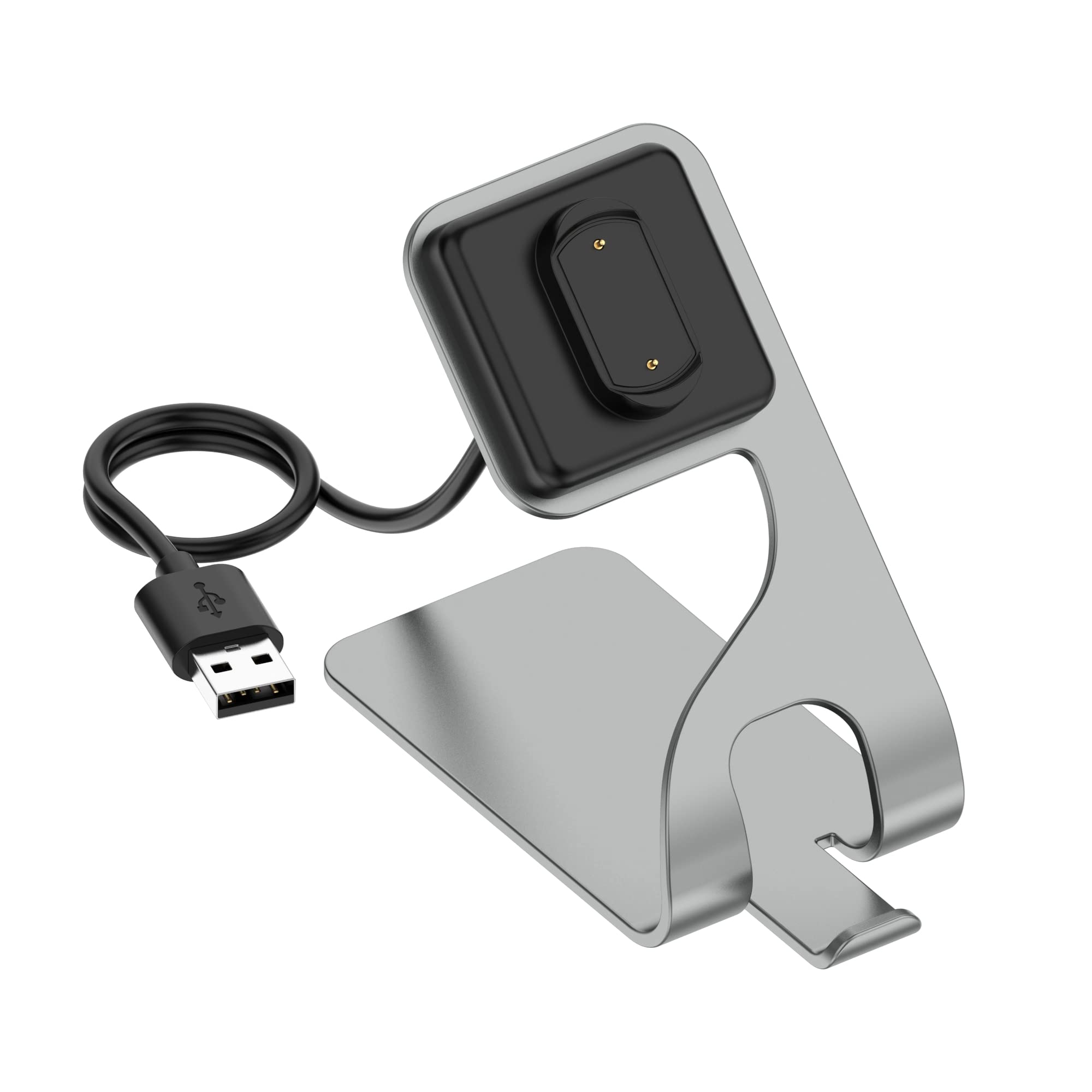 ECSEM Magnetic Charging Stand for Amazfit GTS 3/GTR 3 Pro - 3.3ft USB Cable Portable Charger Dock (Gray) | Perfect for Home, Office & Travel Charging