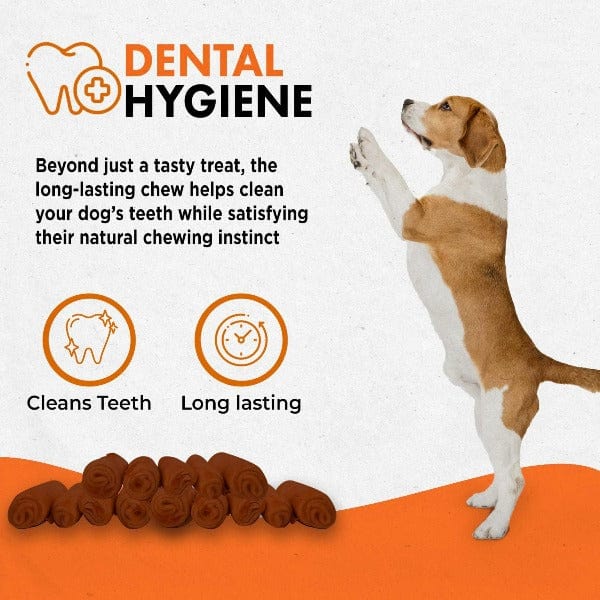 Natural Peanut Butter Dog Chews for Dogs - Hide-Free, Healthy Dental Treats - Perfect for Training, Teething & Anxiety Relief