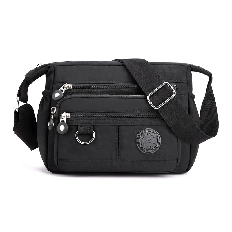 YYW Women's Waterproof Nylon Crossbody Bag with Multiple Pockets - Lightweight Travel Messenger Shoulder Handbag for Daily Commute, Shopping & Outdoor Adventures