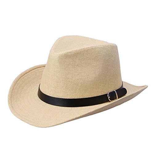 MANHONG Summer Straw Cowboy Hat for Men - Breathable Lumber Hat for Outdoor, Beach, Fishing & Gardening