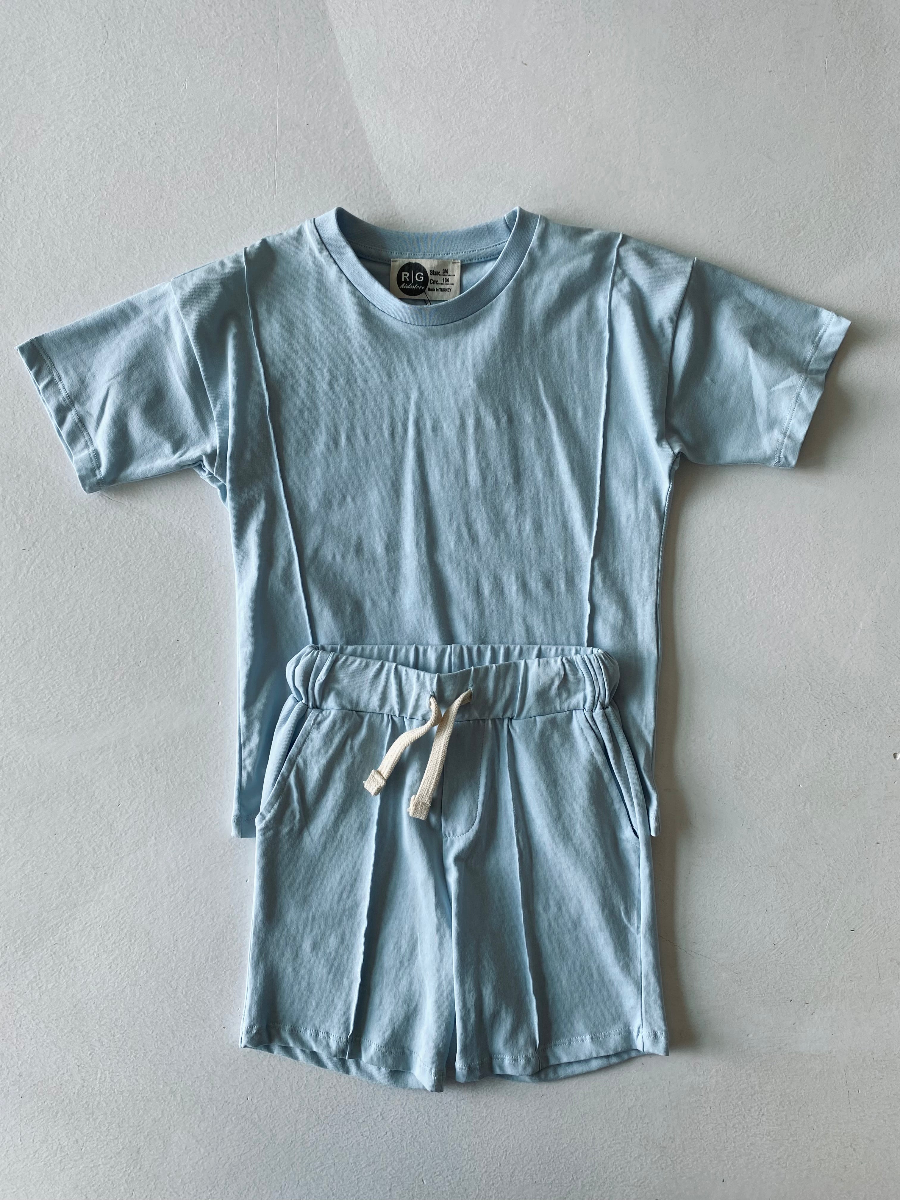 Kids Unisex Cotton Short Sleeve T-Shirt & Shorts Set - Perfect for Summer Play, School, and Casual Outfits