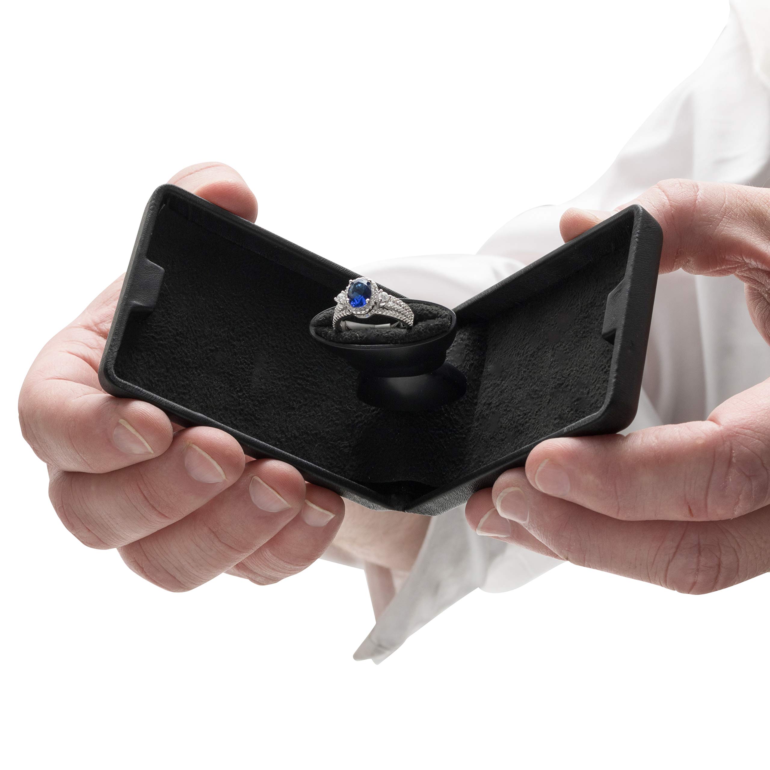 Noble Pack Pop the Question Ring Box - Flat & Slim Engagement Ring Box for Proposal, Wedding, Anniversary & Special Occasions | Perfect for Romantic Surprises & Marriage Proposals