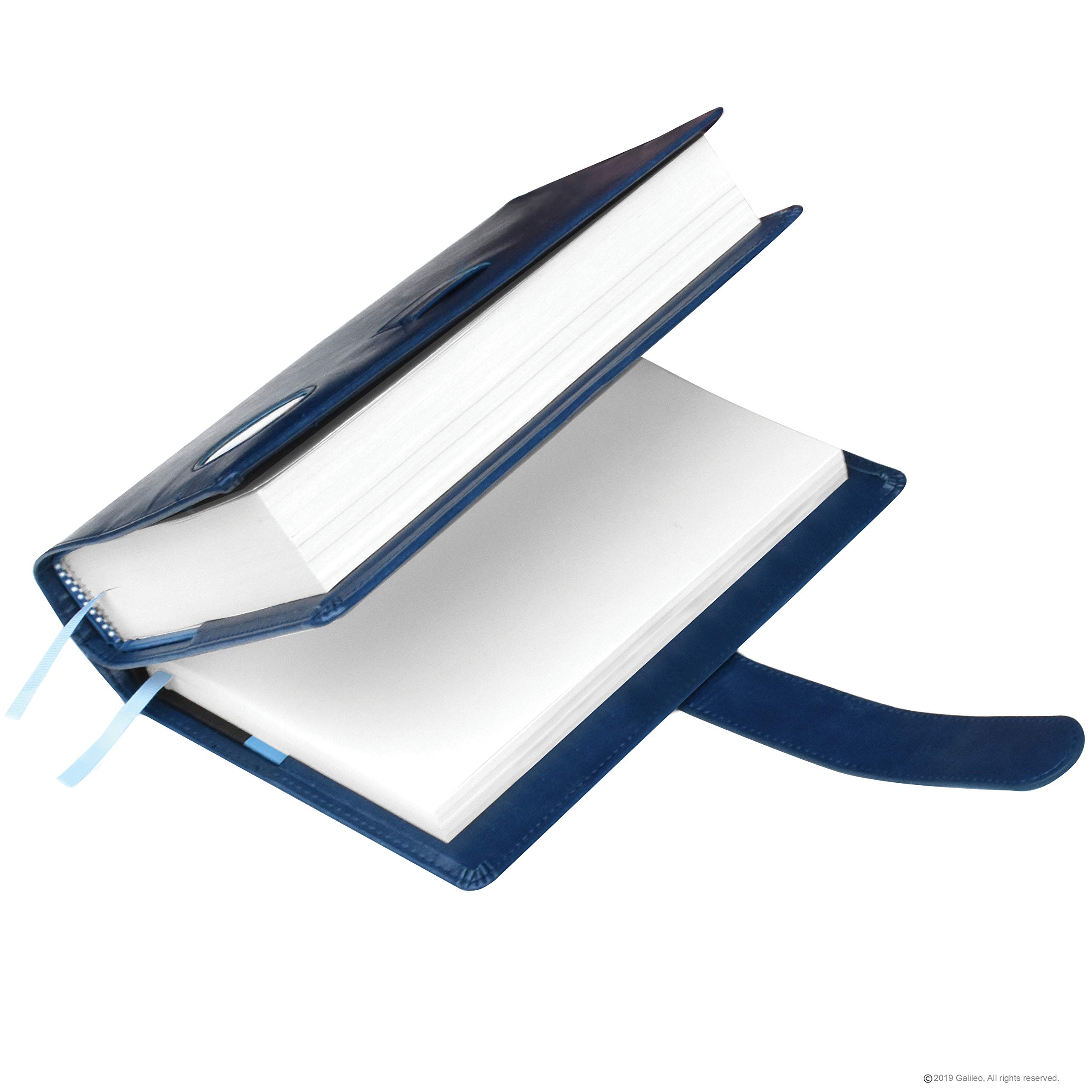 GALILEO® Double AA Big Book Cover with 12 Steps & 12 Traditions - Medallion Holder for Alcoholics Anonymous | Navy Blue with Coin Pocket | Perfect AA Gift for Recovery Meetings & Sobriety Milestones
