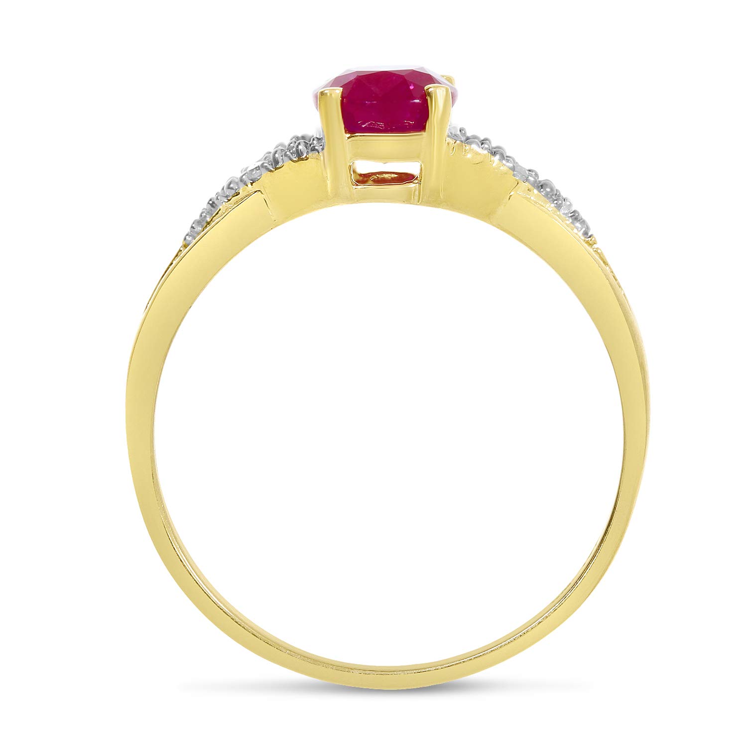 10K Yellow Gold Ruby and Diamond Ring for Women - Elegant Vintage Style Jewelry for Engagement, Anniversary, and Special Occasions