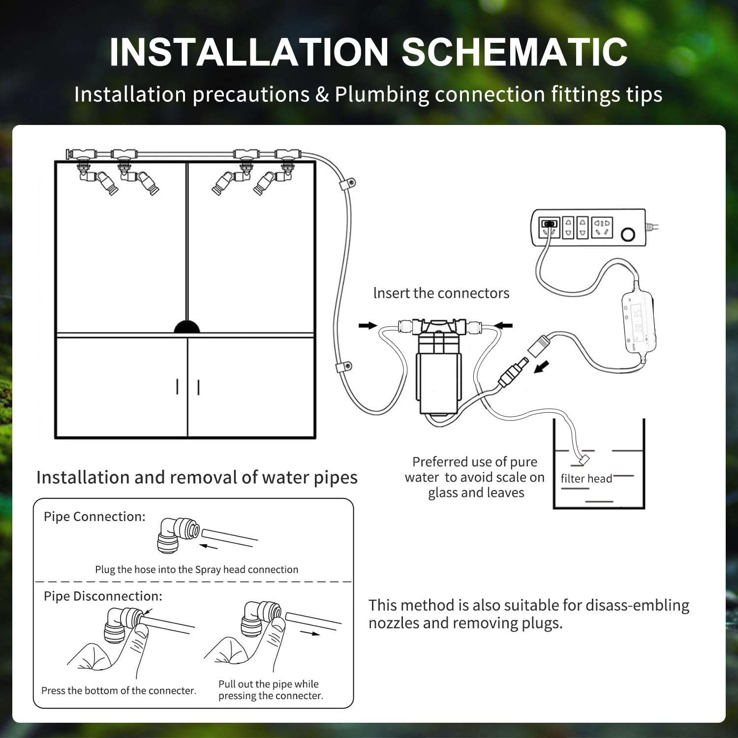 Automatic Reptile Misting System with Timer - 6 Nozzle Terrarium Humidifier, Self-Priming Quiet Pump for Amphibians, Vivariums & Paludariums | Perfect for Chameleons, Frogs & Tropical Reptile Habitats