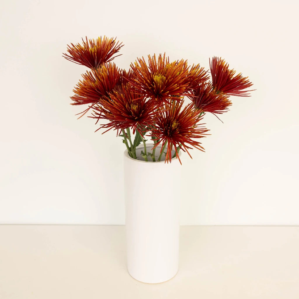 Autumn Rust Spider Mum Flowers - Premium Artificial Fall Floral Decor for Home, Wedding, and Seasonal Displays