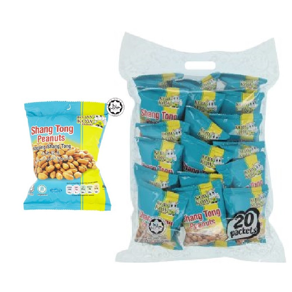 Kow Kow Snacks Peanut 15g (Shang Tong Peanut, 60 Packs) - Crunchy Peanut Snacks for Office, Travel & Party | Bulk Pack of 60 Individual Portions