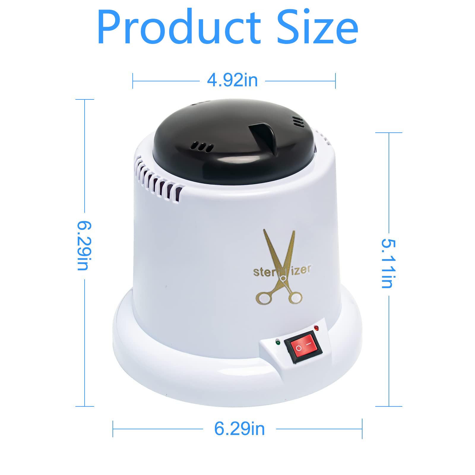 Professional Nail Tool Sterilizer Machine - High Temperature UV Sanitizer for Nail Salon Tools, Hair Cutting Scissors & Beauty Equipment with Glass Bead Technology (White) - Perfect for Nail Art Salons, Barber Shops & Home Use