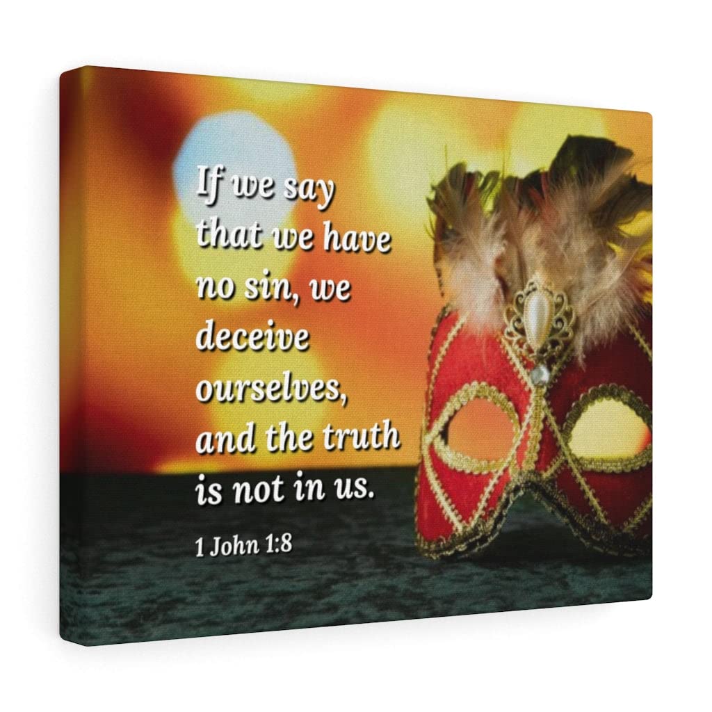 1 John 1:8 Christian Wall Art - Bible Verse Print Ready to Hang - Inspirational Scripture Home Decor for Living Room, Bedroom & Church - Perfect Christian Gift for Weddings, Baptisms & Holidays