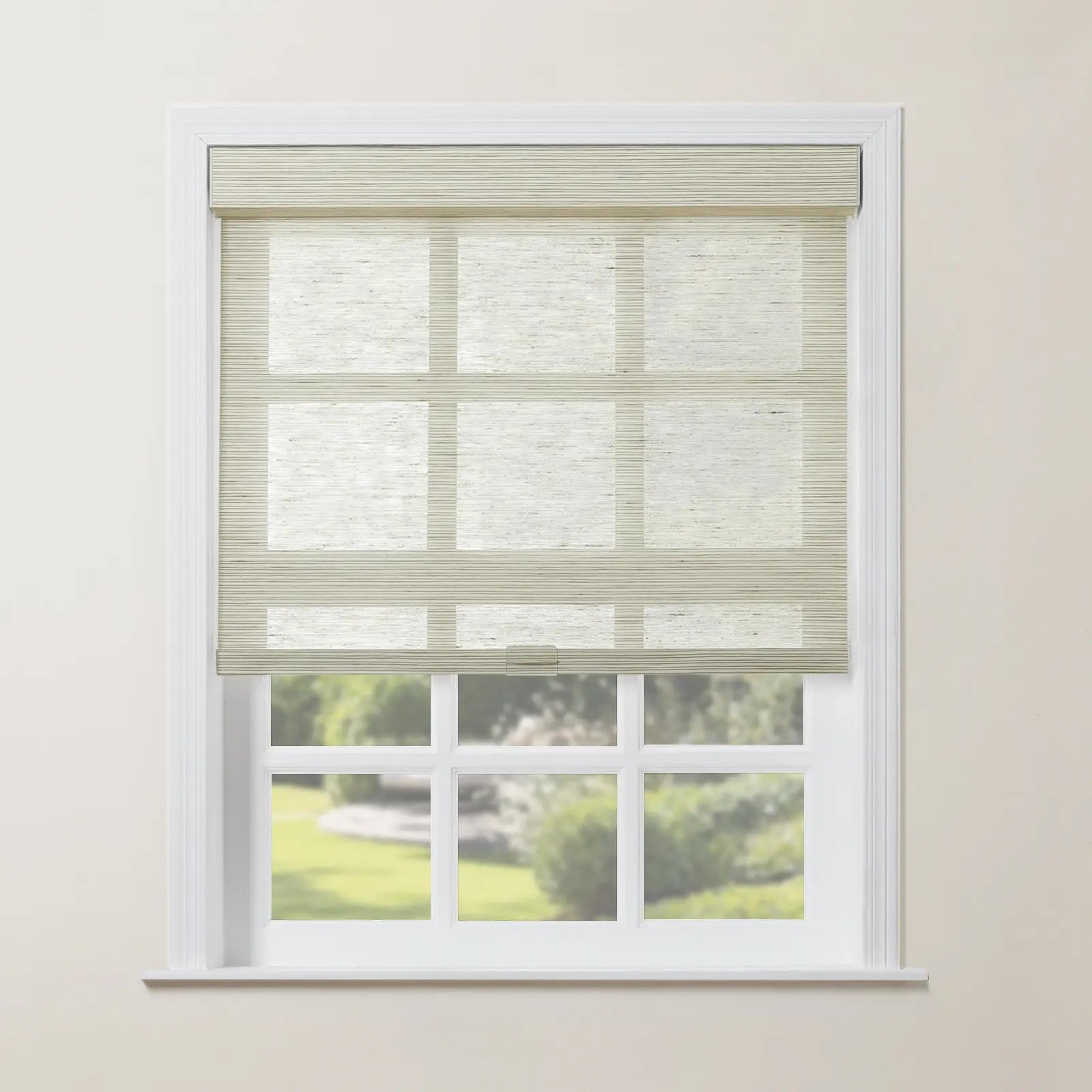Rae Natural Jute Woven Wood Roller Shades Cordless - Eco-Friendly Window Coverings for Living Room, Bedroom & Home Decor