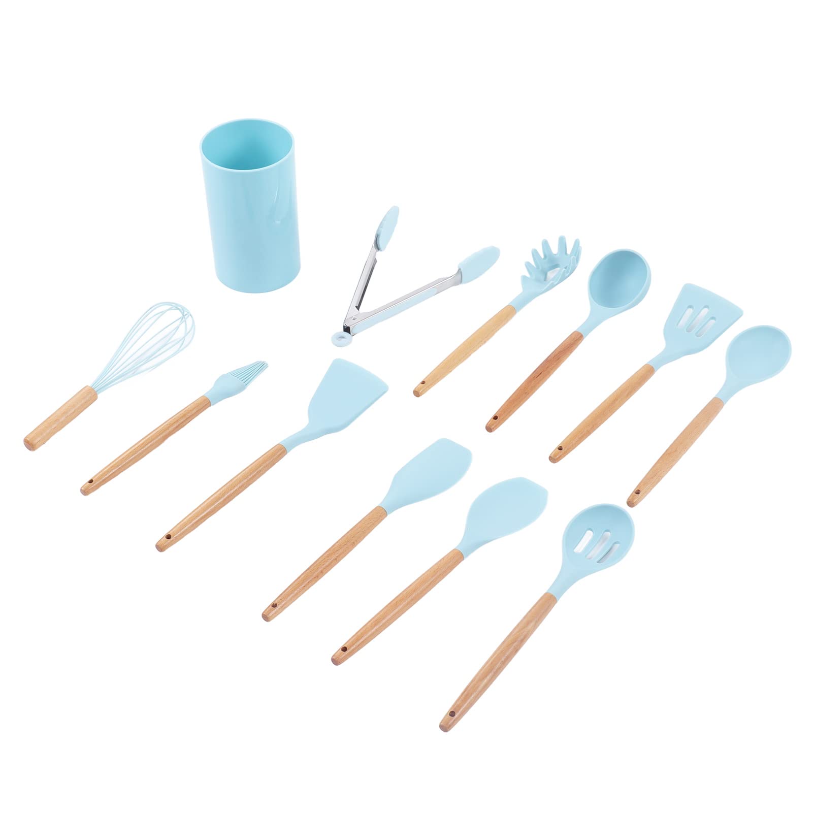 Premium Wooden Handle Heat-Resistant Cooking Utensil Set - 12-Piece Kitchenware for Professional Chefs & Home Cooking - Ideal for Restaurants, Baking, Grilling & Everyday Meal Prep