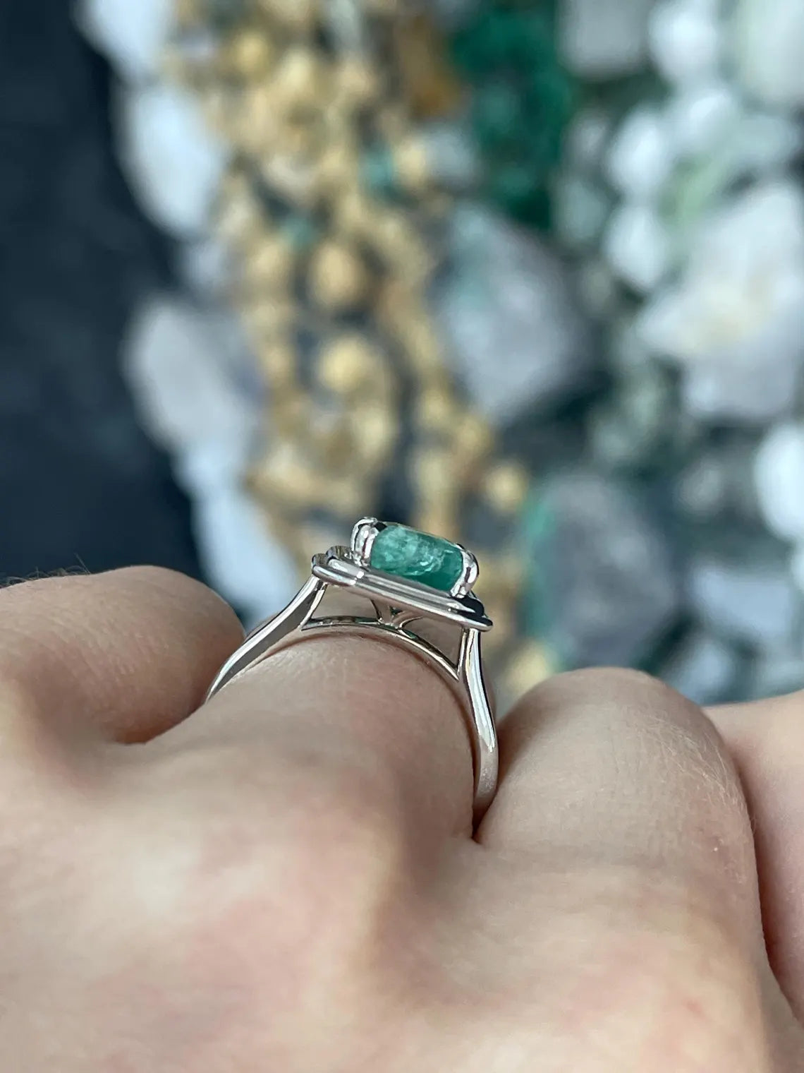 2.75ct Natural Emerald Solitaire Ring - Emerald Cut Engagement Ring for Women - Perfect for Weddings, Anniversaries & Special Occasions