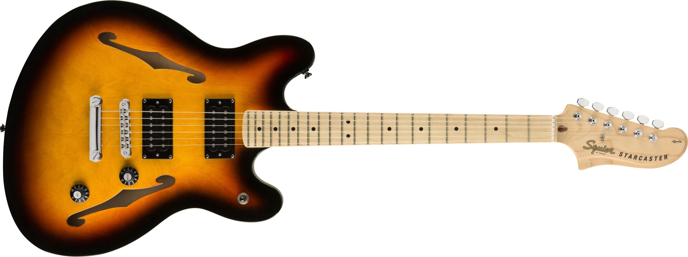 Squier Affinity Series Starcaster Electric Guitar - 3-Color Sunburst Finish with 2-Year Warranty | Perfect for Beginners, Live Performances & Home Studio Recording
