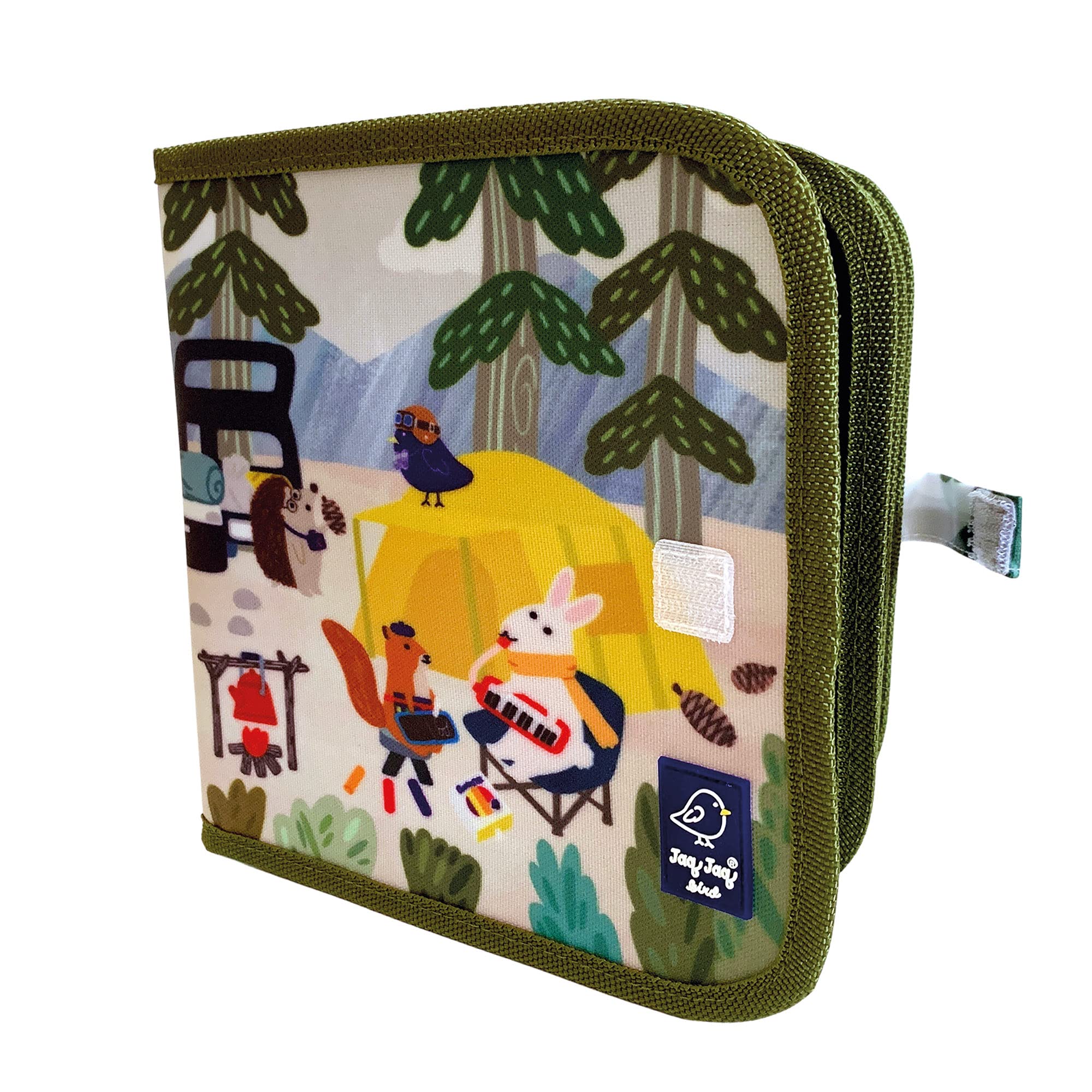 JJB & Friends Camping Doodle It and Go Activity Book - Reusable Chalk Board Book for Kids | Mess-Free Drawing & Creative Play | Portable Travel Toy with Dust-Free Chalk | Perfect for Road Trips, Camping & Indoor Activities