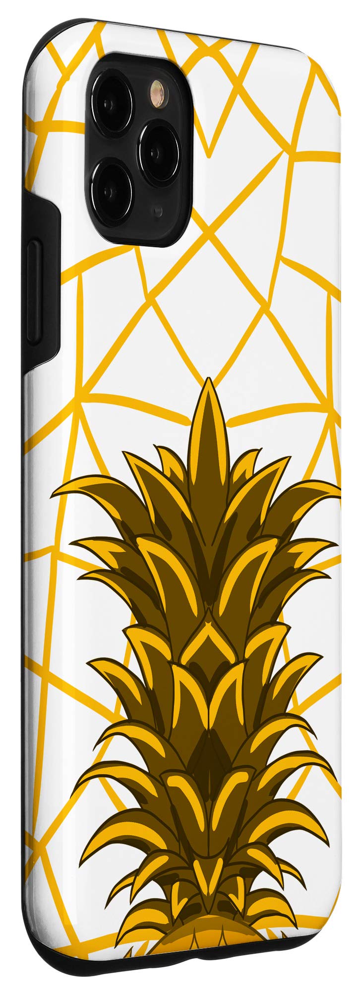 iPhone 11 Pro Max Case - Golden Pineapple Retro Tropical Design - Perfect Gift for Pineapple Lovers - Durable Protective Phone Cover for Travel, Beach & Summer Style