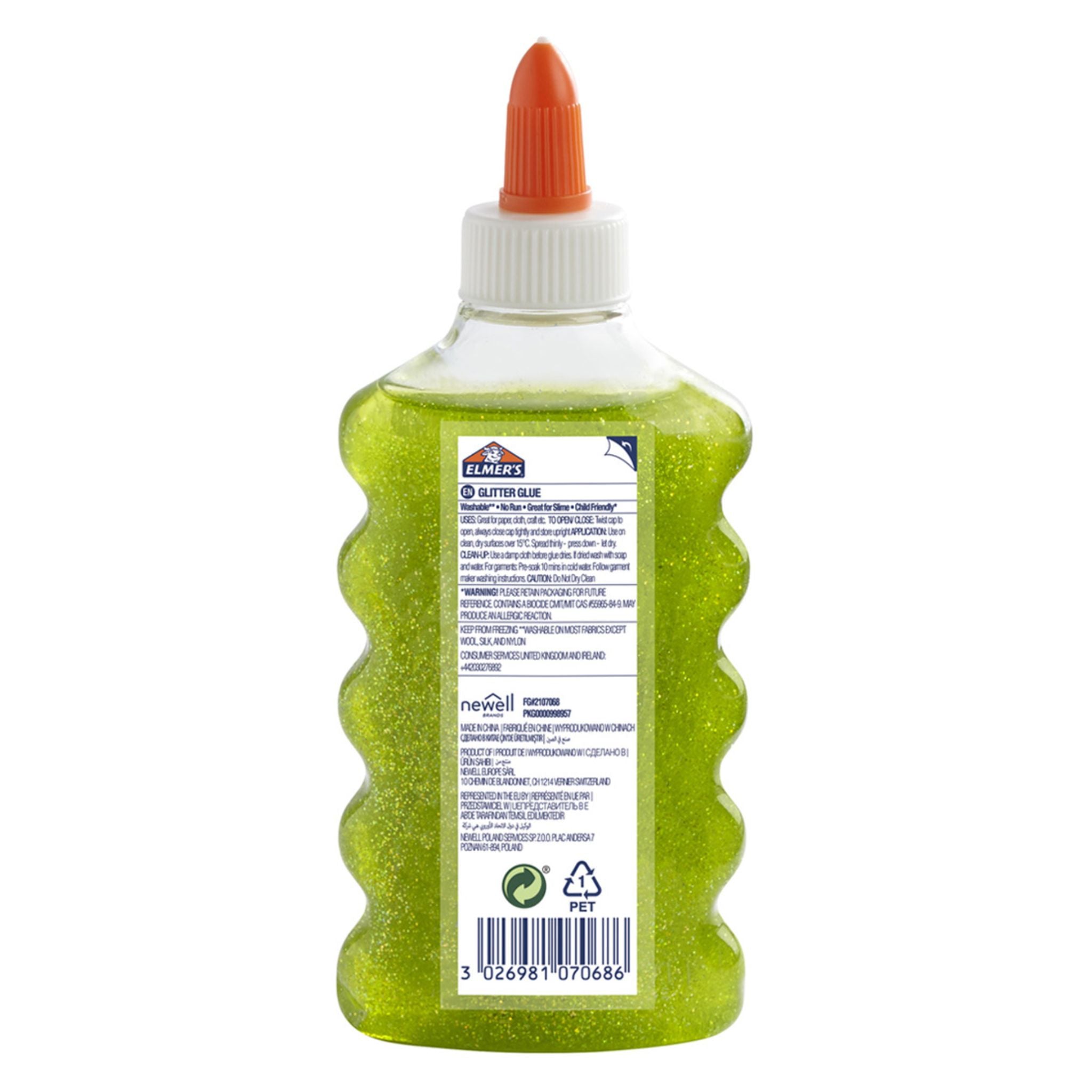 Elmer's Glitter Glue - Green, 6 oz Washable Glue for Kids Crafts, DIY Projects, and School Art Supplies - Perfect for Scrapbooking, Card Making, and Classroom Activities
