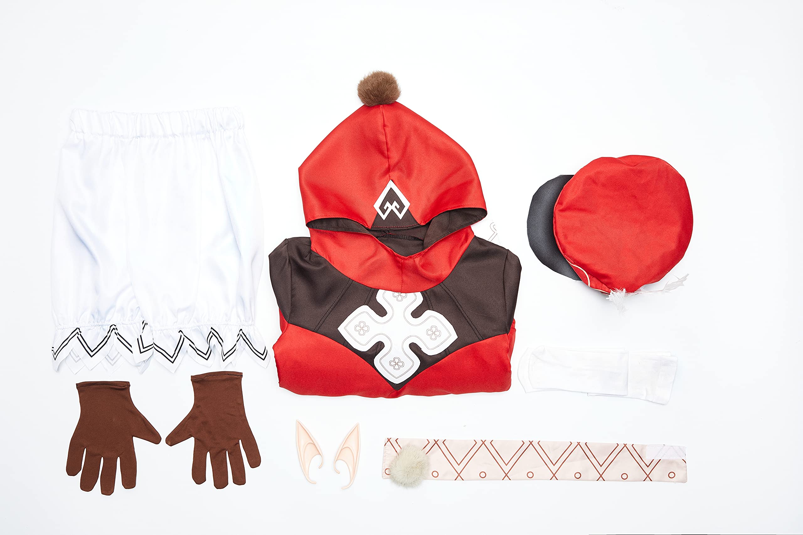 Klee Cosplay Genshin Impact Costume & Paimon Emergency Food Insulated Lunch Bag Set - Halloween Outfits, Anime Convention Cosplay, School Lunch Tote for Fans