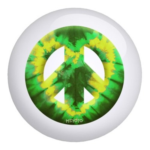 Meyoto Bowling Ball - Vibrant Green & Yellow Heart Tie Dye Design for Professional & Casual Bowlers - Perfect for League Play, Practice Sessions & Gift Giving