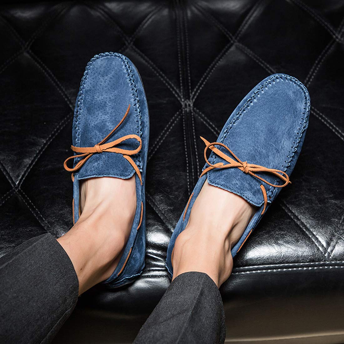 Men's Casual Loafers - Suede Moccasin Slip-On Dress Shoes for Driving & Boat Wear | Comfortable Lace-Up Fashion Footwear for Office, Travel & Daily Outfits