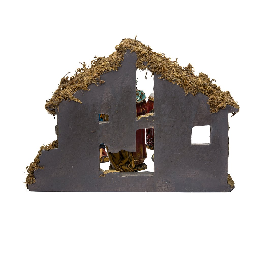 Kurt Adler 6-Inch Resin Nativity Set of 7 Pieces - Christmas Home Decor, Holiday Tabletop Display, Religious Figurines for Mantel & Shelf Decoration