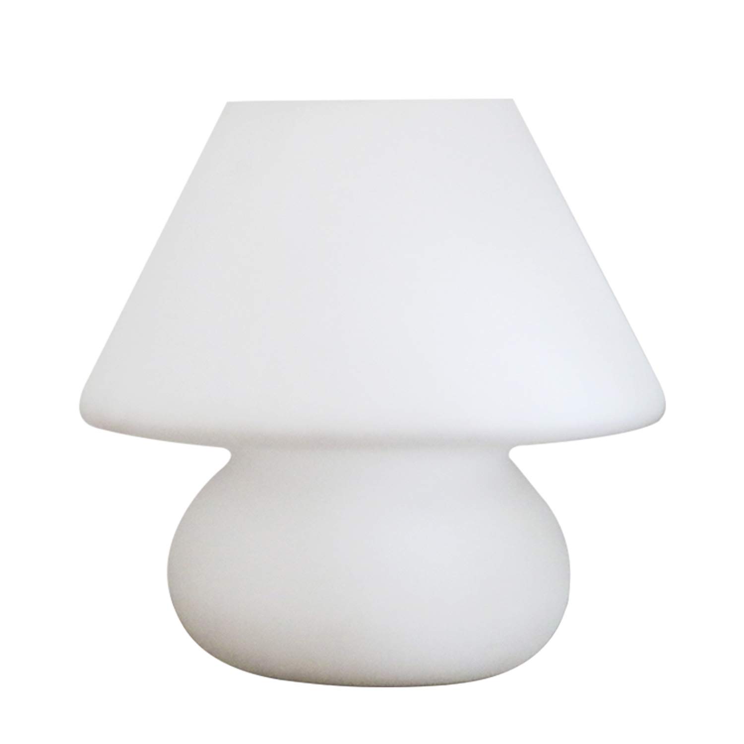 Nordic Modern White Opaque Table Lamp - Mushroom Design LED Glass Lampshade for Bedroom, Living Room & Dining Room Lighting | Perfect for Kids' Rooms, Reading Nooks & Cozy Home Decor